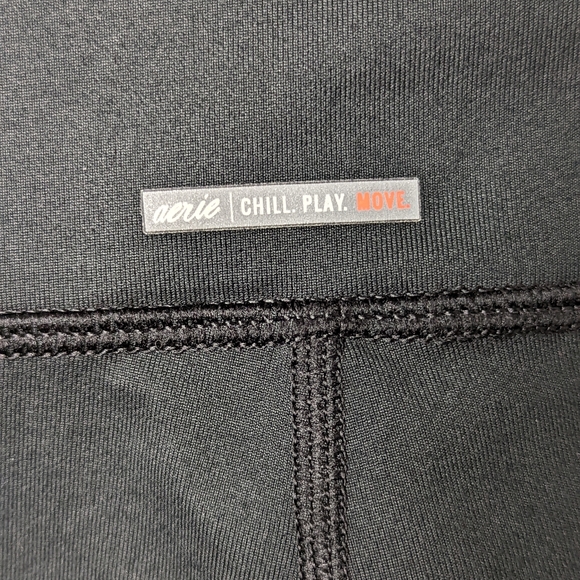 Aerie Leggings Black Hi Rise Crop Leggings Size Small Lace Up Balletcore NWT - Picture 10 of 10